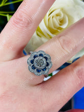 Load image into Gallery viewer, Opulent Diamond & Sapphire Ring in Platinum