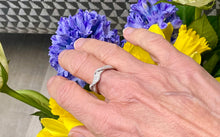 Load image into Gallery viewer, Three Row Diamond Ring with a Twist in 18ct White Gold