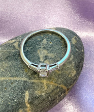 Load image into Gallery viewer, Emerald and Tapered Baguette Cut Diamond Ring in Platinum