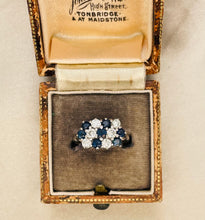 Load image into Gallery viewer, 1960s Blue Sapphire and Diamond Ring in 18ct White Gold