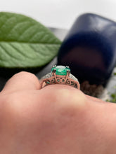 Load image into Gallery viewer, Emerald and Diamond Ring Set in Platinum
