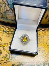 Load image into Gallery viewer, Yellow Sapphire and Diamond Ring Set in Platinum