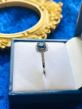 Load image into Gallery viewer, Blue Sapphire and Diamond Ring Set in Platinum