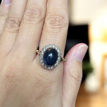 Load image into Gallery viewer, Cabochon Sapphire and Diamond Ring
