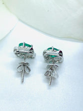 Load image into Gallery viewer, Stunning Emerald Studs Set in 18ct White Gold