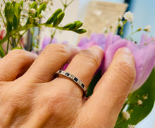 Load image into Gallery viewer, Full Eternity Ring with Blue Sapphires and Diamonds in Platinum