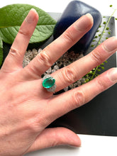 Load image into Gallery viewer, Emerald and Diamond Ring Set in Platinum