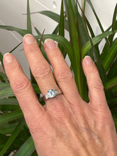 Load image into Gallery viewer, Aquamarine and Diamond Ring in 18ct White Gold