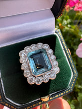 Load image into Gallery viewer, Platinum Aquamarine & Diamond Statement Ring