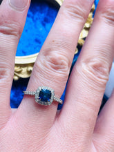 Load image into Gallery viewer, Blue Sapphire and Diamond Ring Set in Platinum
