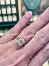 Load image into Gallery viewer, GIA Certified Diamond Cluster Ring in 18ct Yellow Gold