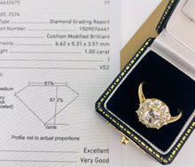 Load image into Gallery viewer, GIA Certified Diamond Cluster Ring in 18ct Yellow Gold