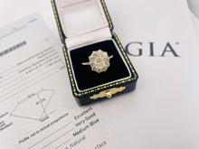 Load image into Gallery viewer, GIA Certified Diamond Cluster Ring in 18ct Yellow Gold