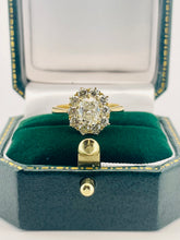 Load image into Gallery viewer, GIA Certified Diamond Cluster Ring in 18ct Yellow Gold