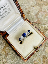 Load image into Gallery viewer, Vintage Sapphire & Diamond Ring in 18ct Gold