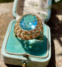 Load image into Gallery viewer, Mesmerising Aqua & Diamond Ring in 18ct Gold