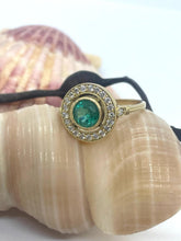 Load image into Gallery viewer, Emerald and Diamond Ring Set in 18ct Yellow Gold