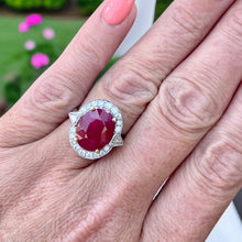 Load image into Gallery viewer, Superb Ruby & Diamond Ring in 18ct White Gold