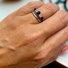Load image into Gallery viewer, Vintage Sapphire & Diamond Ring in 18ct Gold