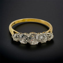 Load image into Gallery viewer, Antique Old Cut Diamond 5 Stone Ring