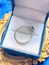 Load image into Gallery viewer, Blue Sapphire and Diamond Ring Set in Platinum