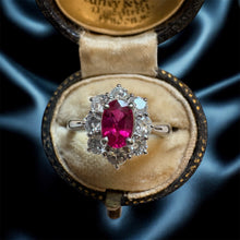 Load image into Gallery viewer, Ruby and Diamond Cluster Ring