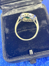 Load image into Gallery viewer, Emerald and Diamond Ring in Platinum