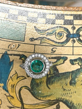 Load image into Gallery viewer, Emerald and Diamond Ring in Platinum