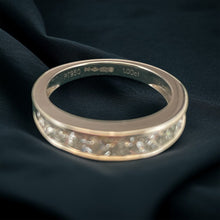 Load image into Gallery viewer, Classic Princess Cut Diamond Half Eternity Ring in Platinum