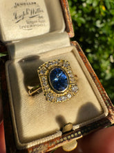 Load image into Gallery viewer, Blue Sapphire & Diamond Ring in 18ct Yellow Gold