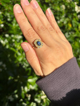 Load image into Gallery viewer, Blue Sapphire & Diamond Ring in 18ct Yellow Gold