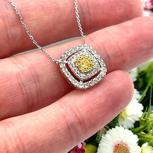 Load image into Gallery viewer, Yellow and White Diamond pendant