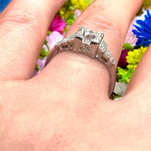 Load image into Gallery viewer, Art Deco Inspired Solitaire Ring