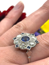 Load image into Gallery viewer, Blue Sapphire & Diamond Ring
