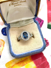 Load image into Gallery viewer, Blue Sapphire and Diamond Ring Set in Platinum