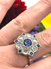 Load image into Gallery viewer, Blue Sapphire & Diamond Ring