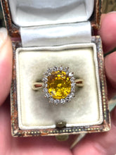 Load image into Gallery viewer, Yellow Sapphire and Diamond Ring