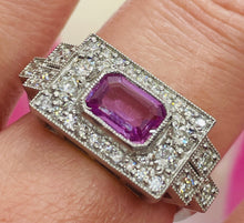 Load image into Gallery viewer, Pink Sapphire and Diamond Ring