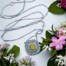 Load image into Gallery viewer, Yellow and White Diamond pendant