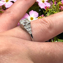Load image into Gallery viewer, Art Deco Inspired Solitaire Ring