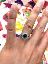 Load image into Gallery viewer, Blue Sapphire and Diamond Ring Set in Platinum