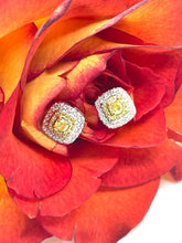 Load image into Gallery viewer, Yellow and White Diamond Studs