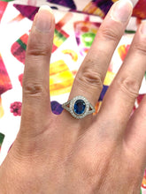 Load image into Gallery viewer, Blue Sapphire and Diamond Ring Set in Platinum