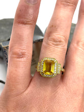 Load image into Gallery viewer, Yellow Sapphire and Diamond Ring