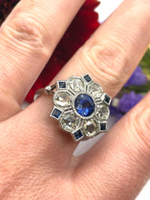 Load image into Gallery viewer, Blue Sapphire & Diamond Ring