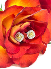 Load image into Gallery viewer, Yellow and White Diamond Studs