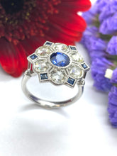 Load image into Gallery viewer, Blue Sapphire & Diamond Ring