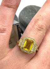 Load image into Gallery viewer, Yellow Sapphire and Diamond Ring