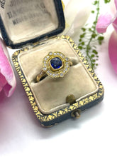 Load image into Gallery viewer, Blue Sapphire and Diamond Ring
