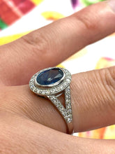 Load image into Gallery viewer, Blue Sapphire and Diamond Ring Set in Platinum